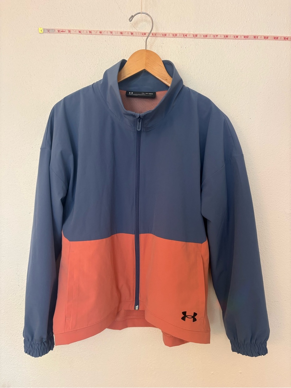 Under Armour women’s Blue and Coral Two-Tone rain Jacket